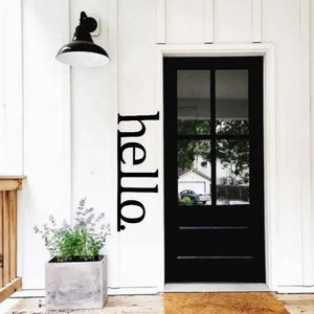 1PC Hello Metal Sign As Hello Entryway Sign with Metal Word for Front Door Decor A Welcome Gift and Personalized Wall Decoration