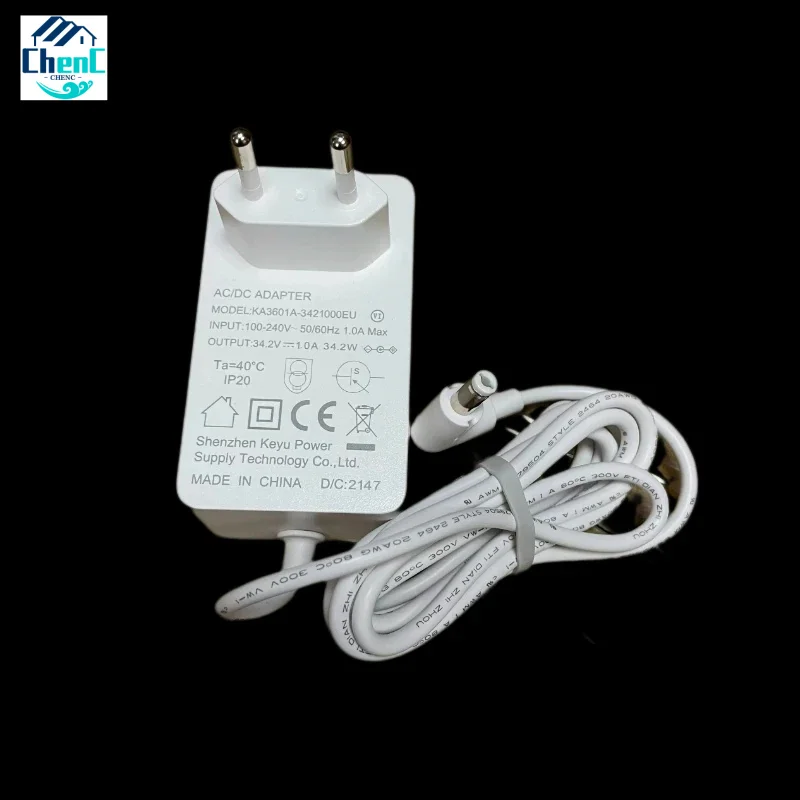 Vacuum Power Adapter for ROIDMI XCQ01RM F8 F8E Handheld cordon cleaner 34.2V 1A KA3601A- 3421000 EU DD.