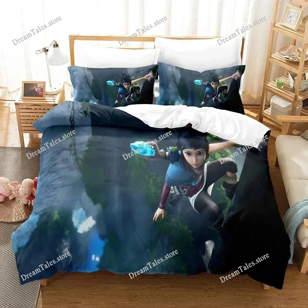 

Новый комплект постельного белья Kena Bridge of Spirits: пододеяльники и постельное белье для взрослых и детей, размеры Single, Twin, Full, Queen, King, с 3D-принтом по мотивам игры