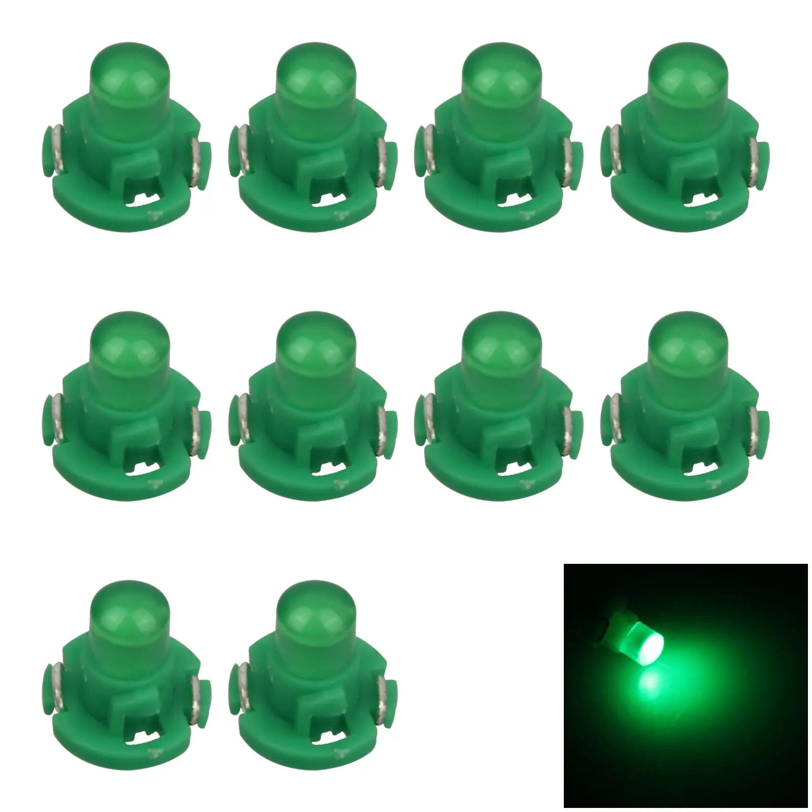 10x Green AUTO T4.2 Lamp NEO Dash Twist Socket HVAC Instrument Light 1 LED 79674-S3N-941 Z2962