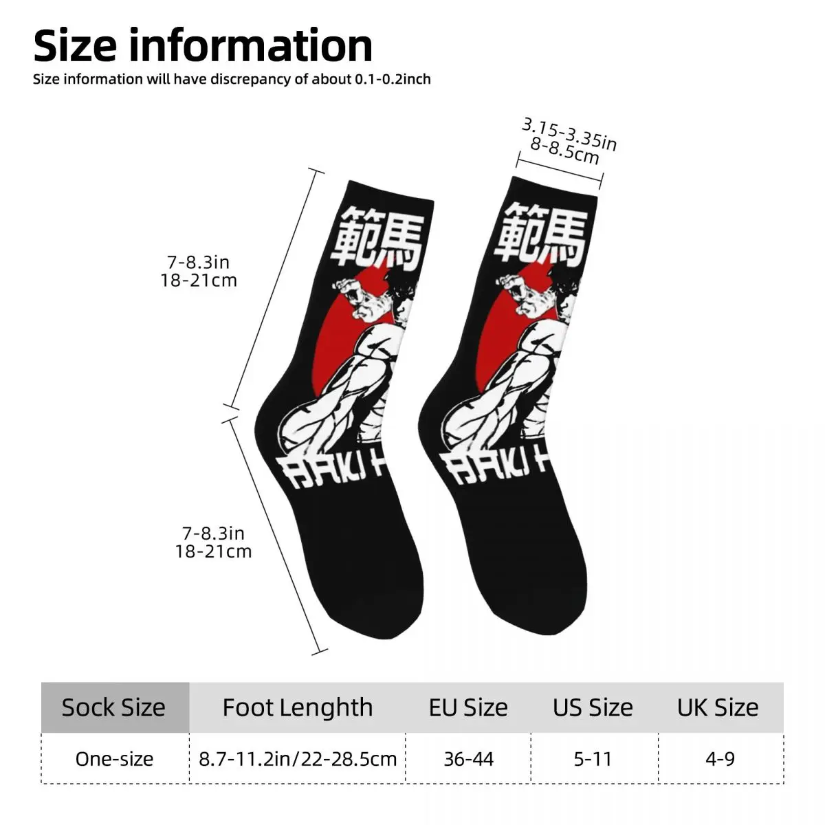 Baki Hanma The Grappler cosy Unisex Socks,Warm Happy 3D printing Socks,Street Style Crazy Sock