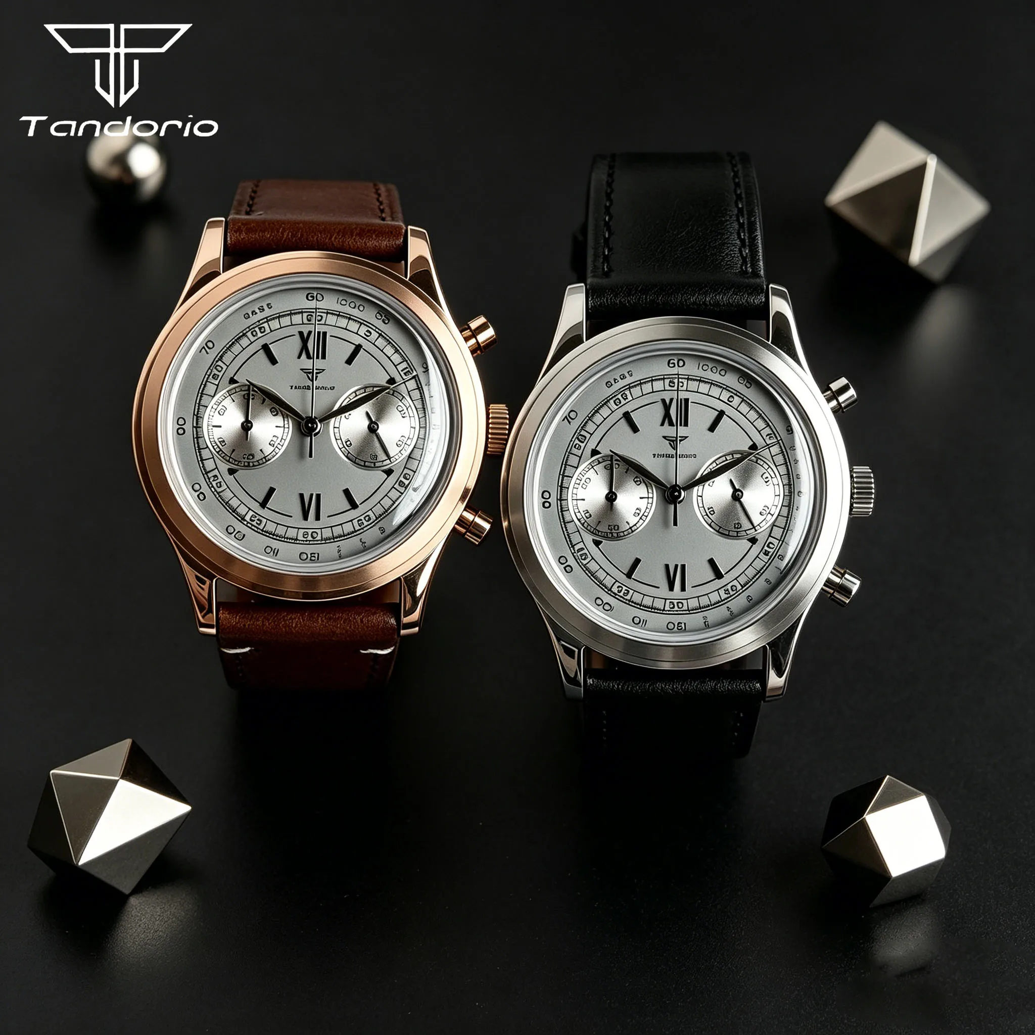 tandorio-38mm-stainless-steel-silver-gray-domed-glass-multi-functional-chronograph-japan-miyota-os20-quartz-movement-men's-watch