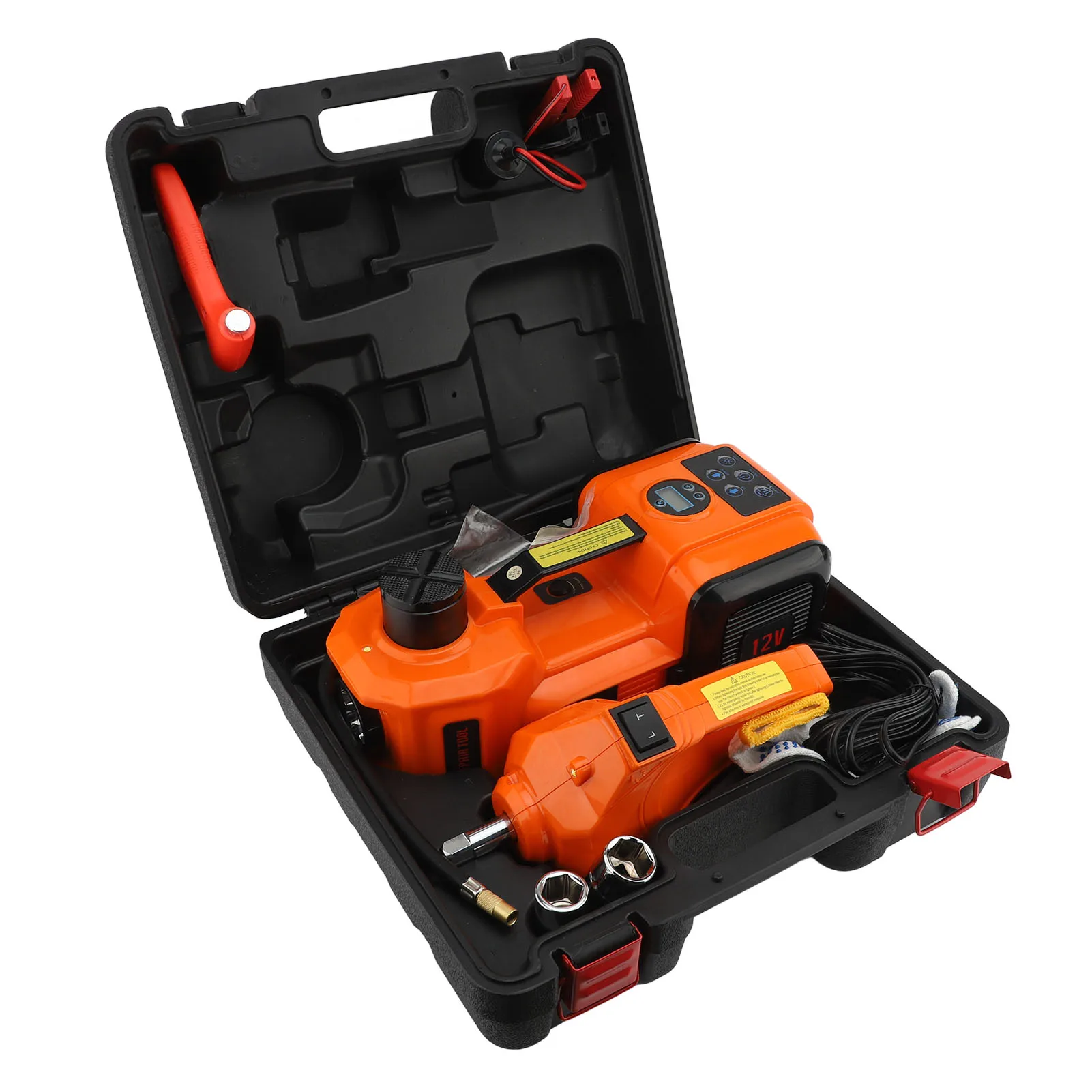 Protable 12V Electric Hydraulic Jack Digital Display 5 Ton Car Jack Wrench and Inflator Function 135-360MM 155-450MM 235-530MM