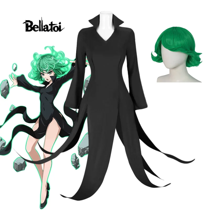 One-Punch Man Tatsumaki Cosplay Costume Terrible Tornado Dress Anime Convention Halloween Roleplay Outfit for Women Girl