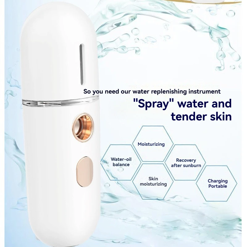 USB 충전식 미니 휴대용 가습기 나노 미스터 페이셜 스티머 장치 뷰티 스프레이 하이드레이팅 장치 콜드 스프레이 장치