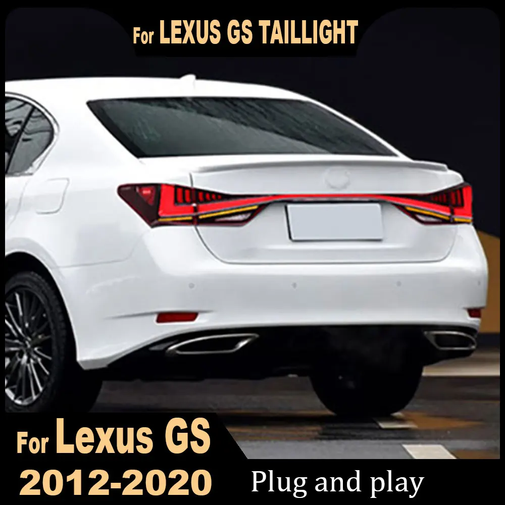 Car LED Through Tail Lights for LEXUS GS GS250 2012-2020 new style full led DRL Car Taillights Assembly Signal  Accessories