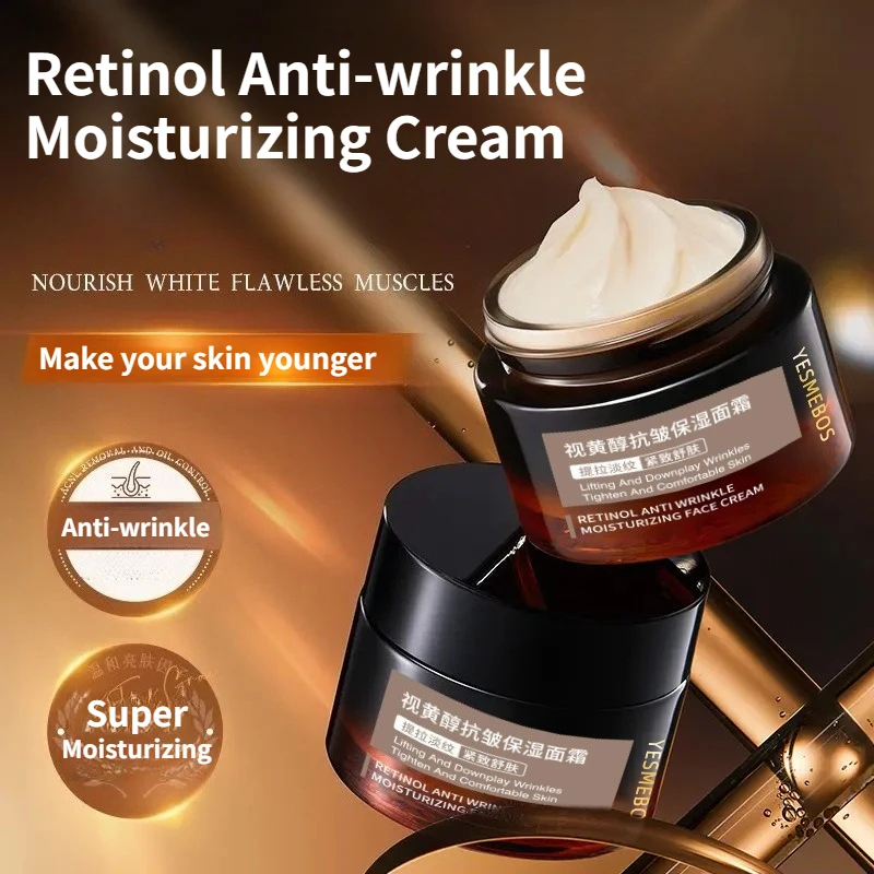 Retinol Face Moisturizer Anti-Wrinkle Night Cream Visibly Reduces Fine Lines & Firms Skin, Intensely Hydrates & Brightens