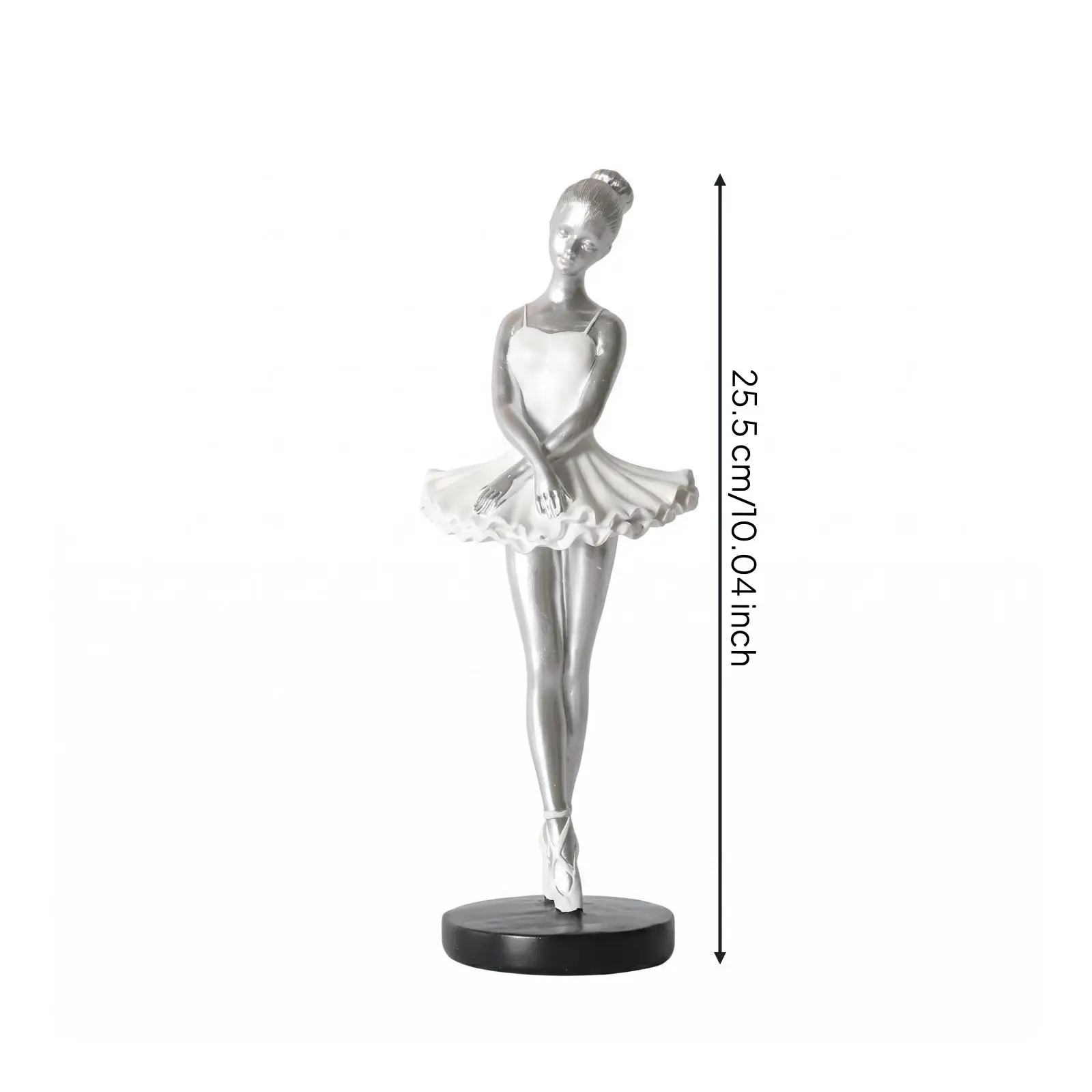 Ballet Dancer Collectible Figurine Resin Ornament with White Dress for Home Shelf Workspace or Cabinet Display view 5