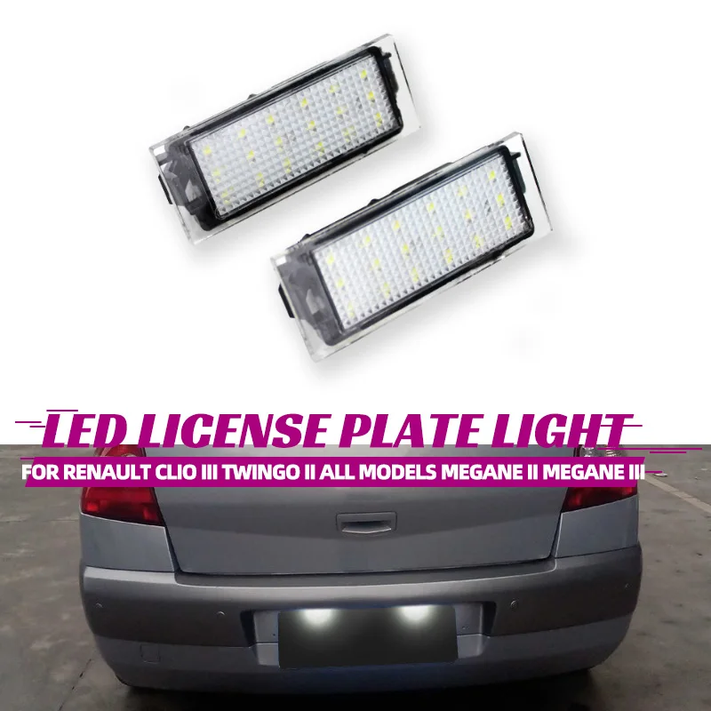 Car LED Number License Plate Light for Renault Megane 3 Clio Laguna 2 Megane 3 Twingo Master Vel Satis