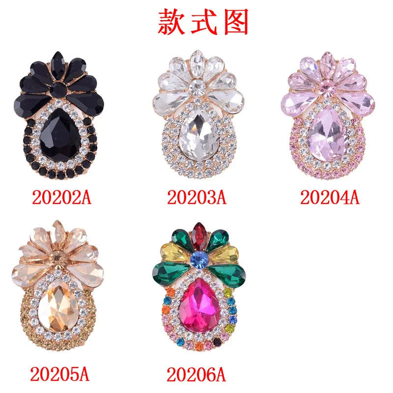DIY material fashionable water drop inlay multi-layer rhinestone flower plate diamond buckle accessories European and American e