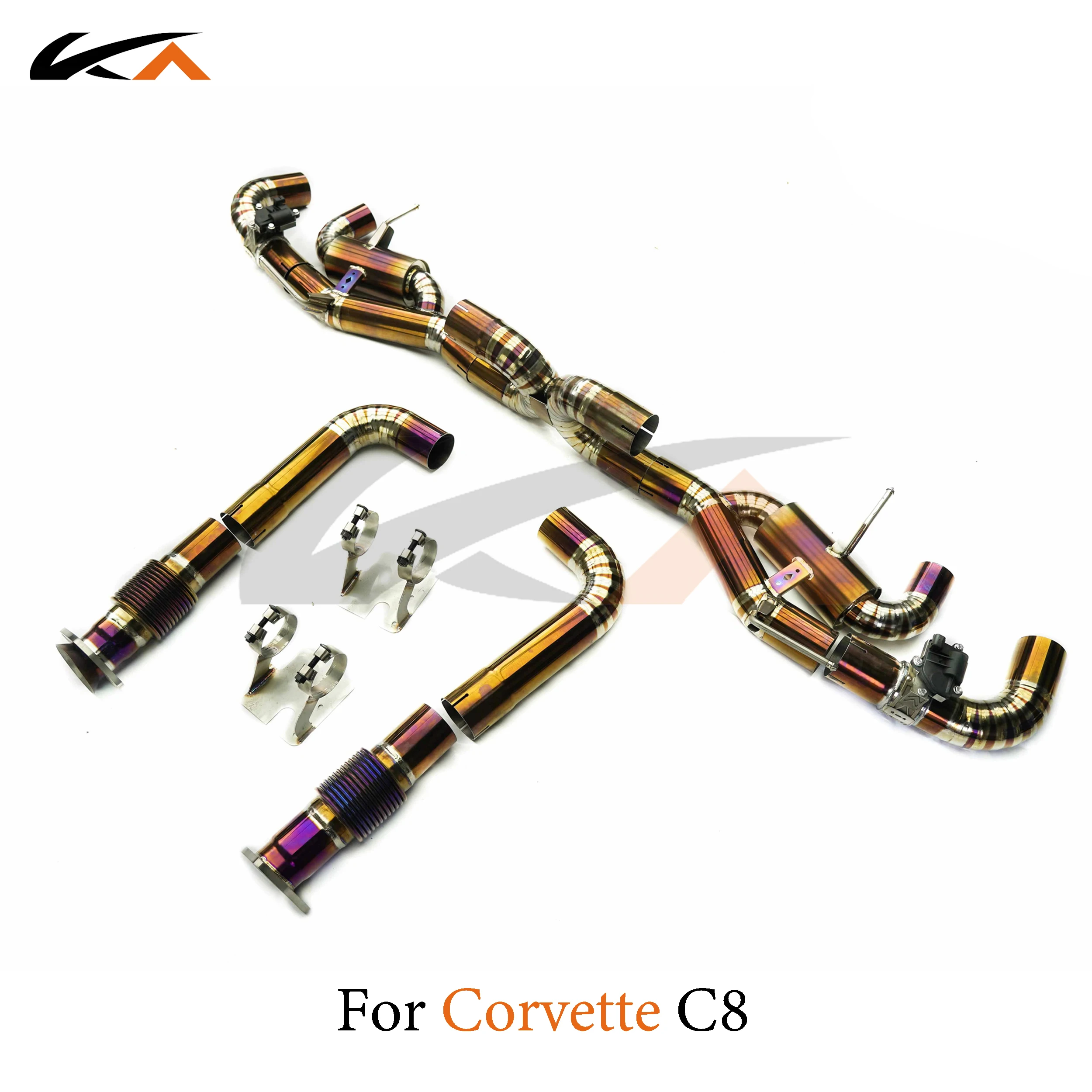 KA Tuning exhaust system parts titanium alloy catback for Corvette C8 rear section performance muffler valve