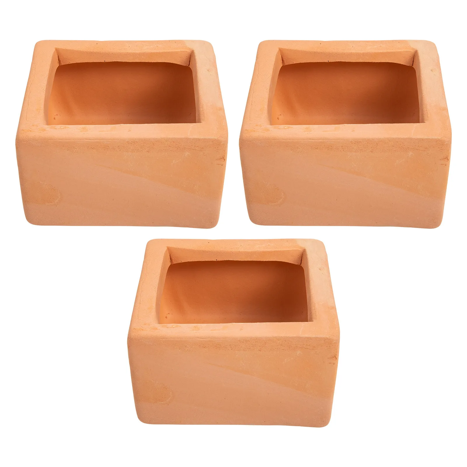 3Pcs Handcrafted Red Pottery Ceramic Flowerpots Unique Succulent Plant Holders Stylish Flower Containers for Desktop Home Decor