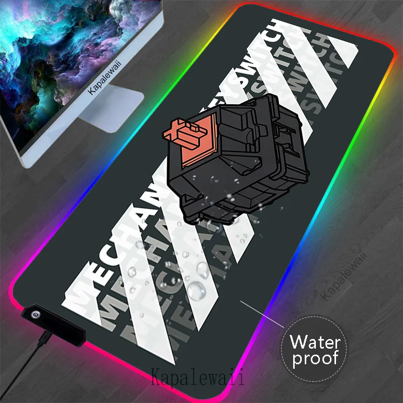 RGB-Schalter bunte Mauspad Computer xxl Gaming Mouse pad Spiel Maus matte Gamer Zubehör Tastatur Pads wasserdichte Schreibtisch matte