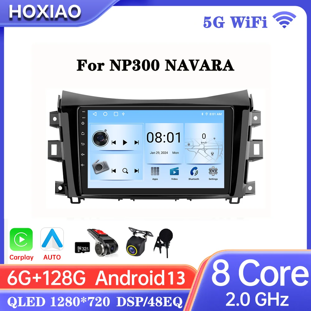 Car Radio WIFI 5 Android13 For Nissan NAVARA Frontier NP300 2015 2016 2017 2018 wireless Carplay Multiemedia GPS Video Player