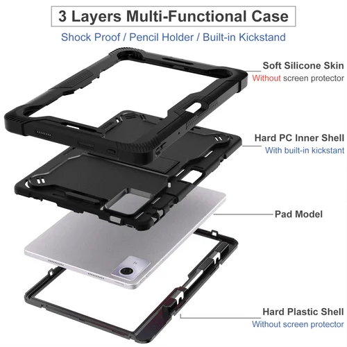 Imagen 2 del producto Funda Protectora Resistente para Lenovo Tab Idea 11 TB336ZU TB336FU Xiaoxin Pad 11 2025 TB335FC, con Soporte para Tablet y Ranura para Lápiz