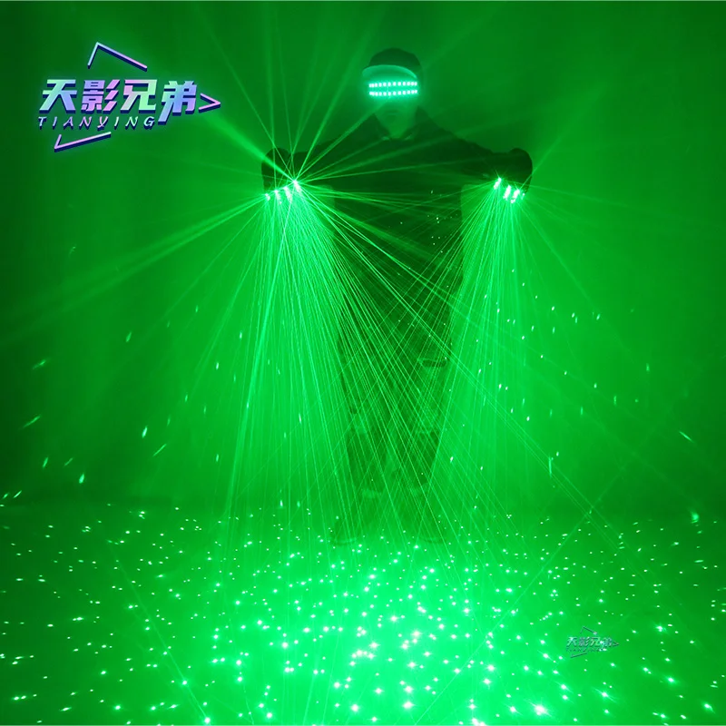 Imagem -02 - Luvas Laser Verde com Óculos Led Luvas Luminosas Street Dance Show Performance de Palco Party Props dj Bar