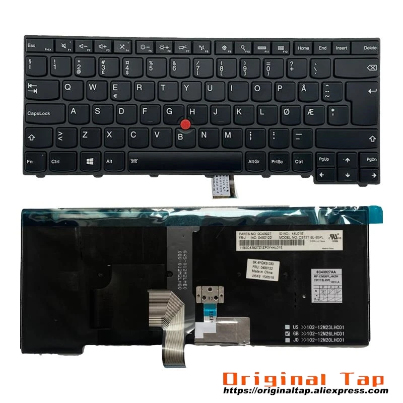 NO Norwegian Backlit Keyboard for Lenovo Thinkpad T440 T440s T431s T440p T450 T450s T460 04X0121 00HW857 01AX330 04X0159