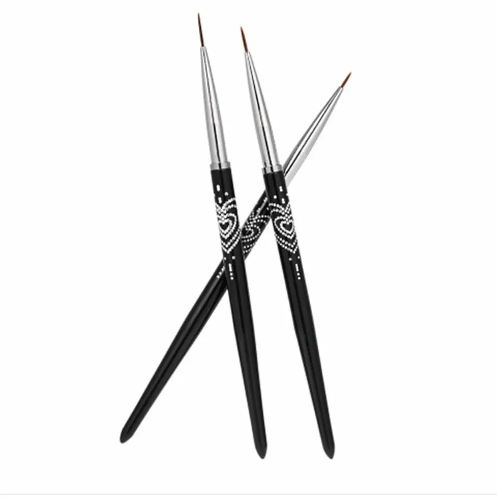 

Metal Handle Nail Eyeliner Brushes Black Color Thin Design Nail Art Liner Brush 7mm/9mm/11mm Nail Drawing Pens DIY Drawing