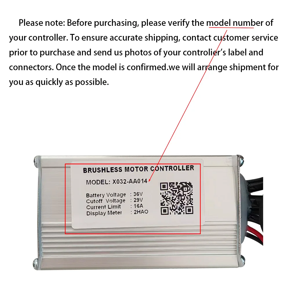 Ebike Brushless Motor Controller 36V 16A Speed Controller for 2HAO General X032-AA014 for Electric Bicycle Scooter Motorcycle