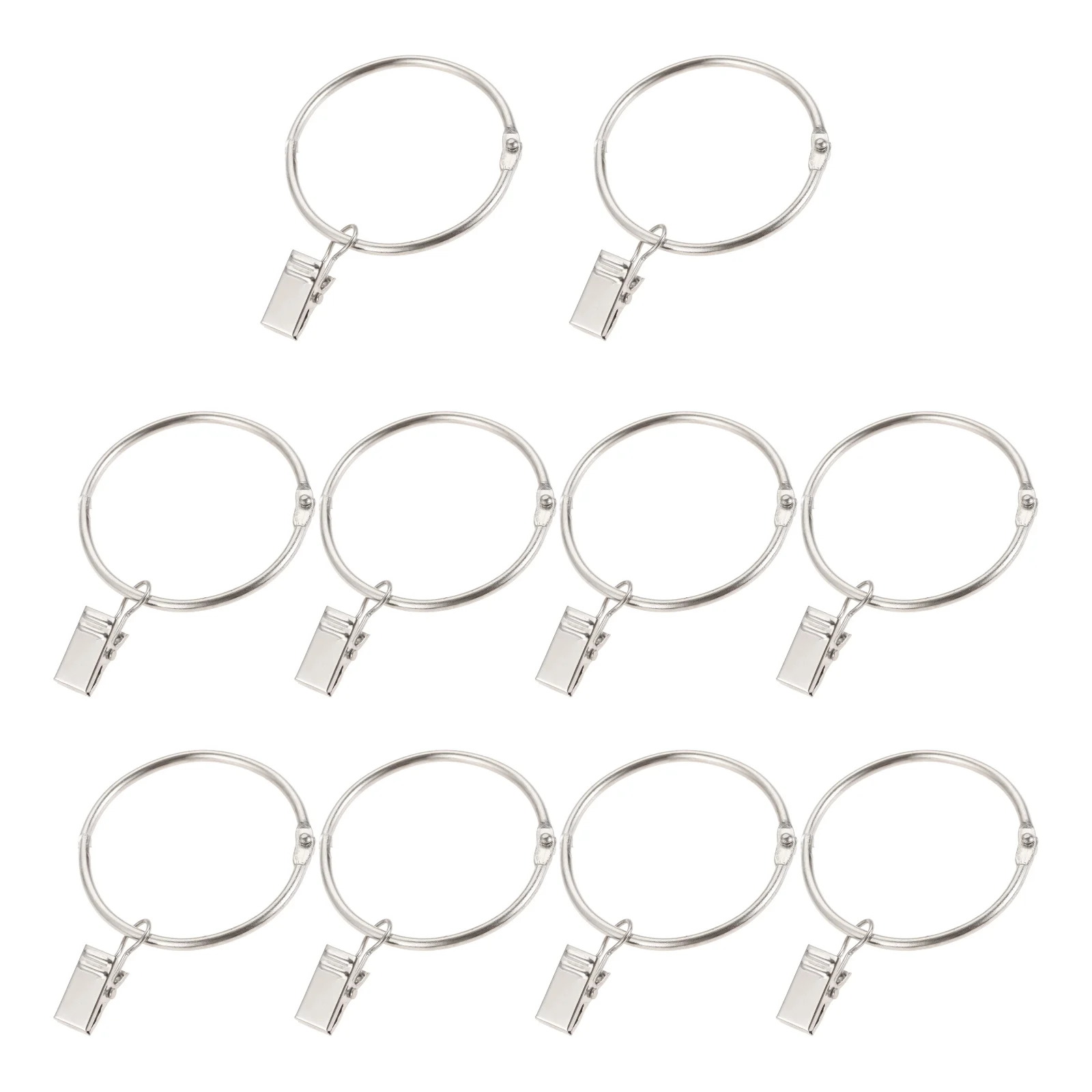 

10pcs Metal Curtain Rings with Clips Rustproof Vintage Decorative Drapery Curtain Rods Hangers Rings in 5 colors Clips durable