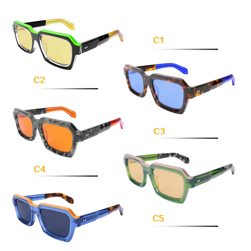 高級感のあるデザインの特大サングラス女性偏光メガネトレンディな厚いアセテートワイドダブルブリッジ UV400 レトロ