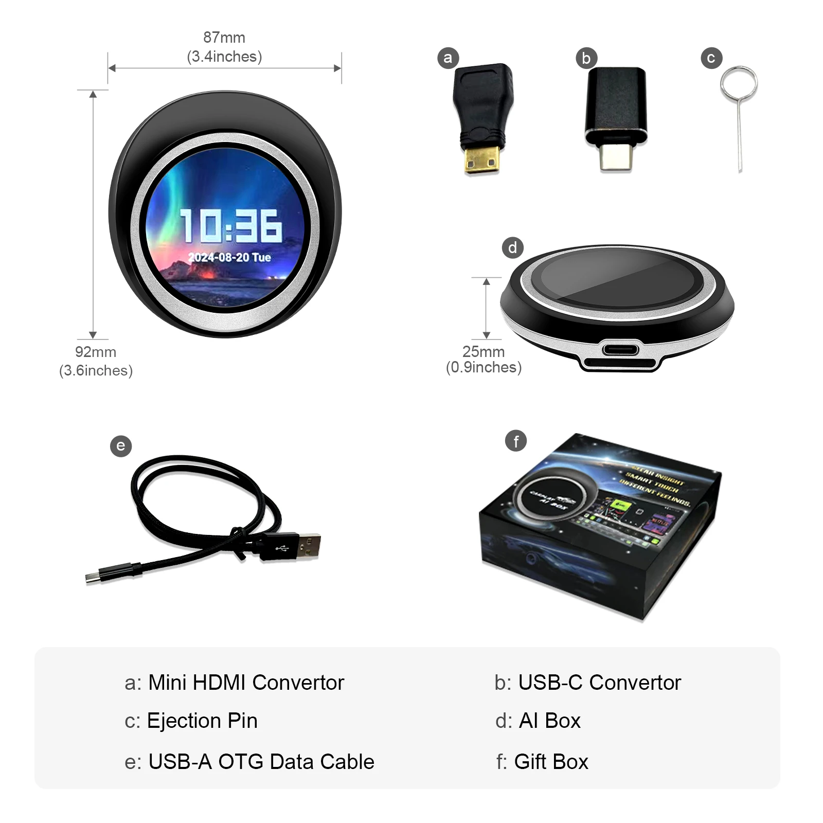 EXPLOTER ApplePie Touch CarPlay AI Box for OEM Wired Apple Carplay, 2.1" HD Touch Pad, Android 14, Dual WiFi, 4G Sim Card HDMI view 6