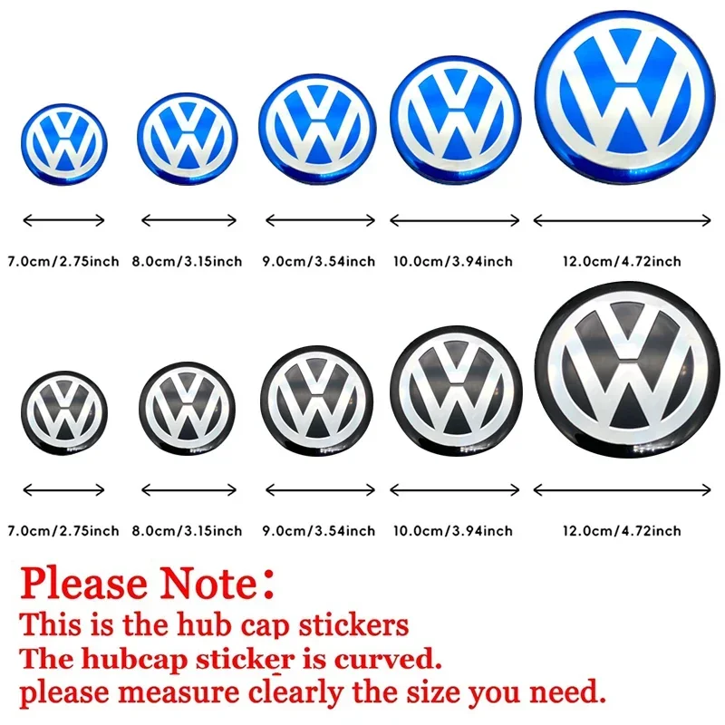 56-120mm Car Wheel Center Hub Cap Sticker Accessories For Volkswagen R-line R GTI Polo Golf Touareg Passat Magotan Tiguan Jetta