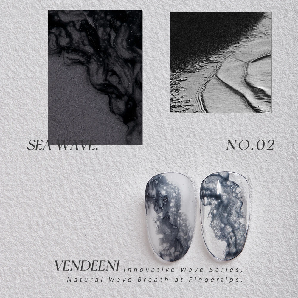 Vendeeni 10 Farben/Set Sea Wave Blooming Gel Nagellack TPO HEMA FREI UV Soak Off Gel Lack Marmor Spitze Nagelkunst Blossom Gel – Detail 10