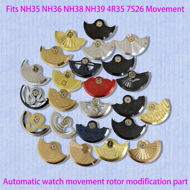 NH35 NH36 Watch Movement Refit Automatic Pendulum Rotor Fits NH34 NH35 NH36 NH38 NH39 NH70 4R 7S 6R Movement Rotor Modified Part