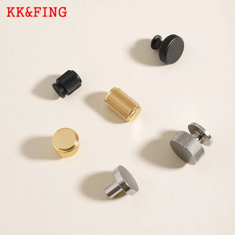 KK&FING Modern Simple Round Black Gold Silver Single Hole Handles Cabinet Door Knobs and Handles Drawer Pulls Furniture Hardware