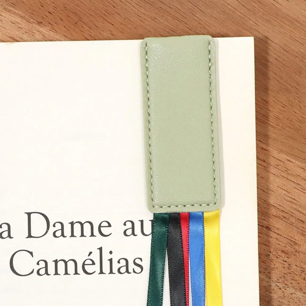 

Reading Bookmark Bookmark With Ribbons PU Leather Multi-color Book Reading Sorter Handcrated Pagination Mark Book Paginator