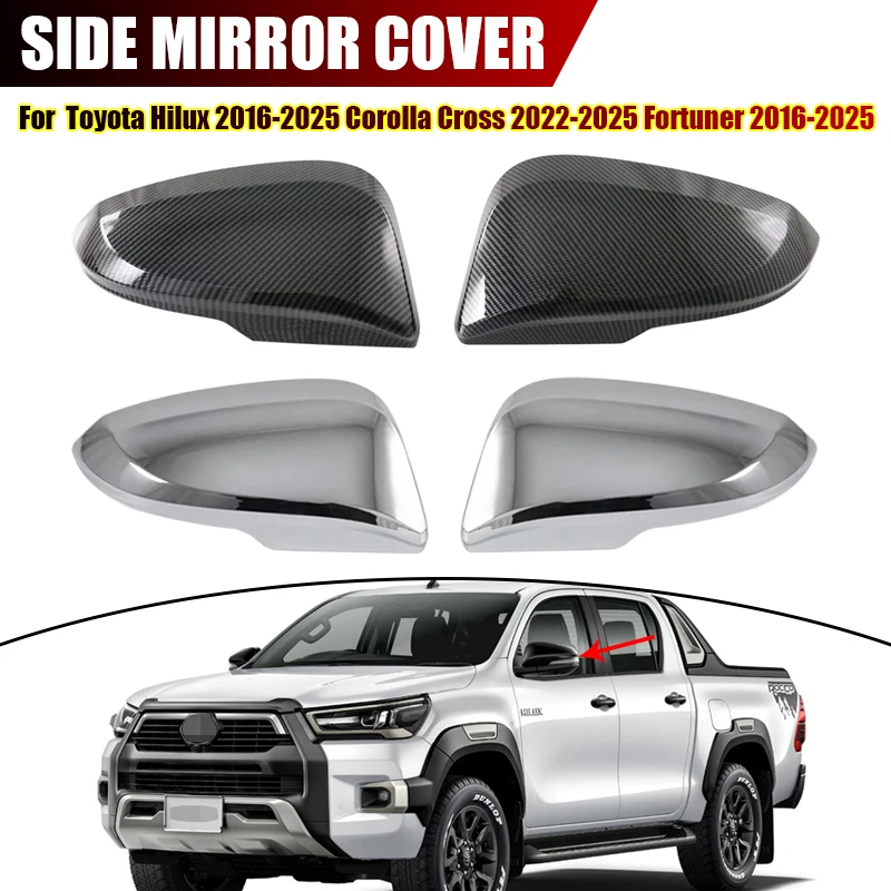 

For Toyota Hilux 2016-2025 Corolla Cross 2022-2025 Fortuner 2016-2025 Rearview Mirror Cover Trim Accessories