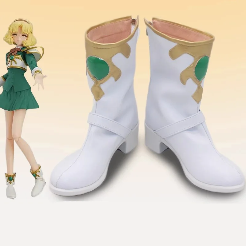 

Anime Hououji Fuu Cosplay Shoes Women Party Magic Knight Rayearth Cosplay Boots Soft PU Leather Shoes for Party Halloween Casual