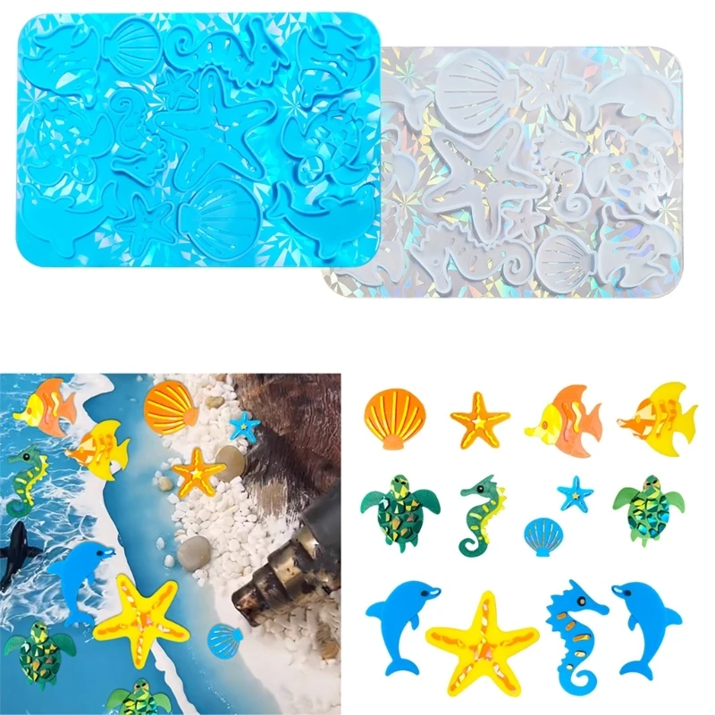 

Ocean Theme Flexible Silicone Mold for Homemade Crafts and Pastry Decorations Ocean Theme Flexible Silicone Mold for Homemade