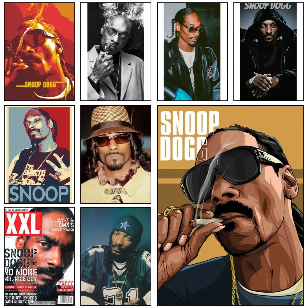 Rapper Snoop Dogg Rappe  Poster Self-adhesive Art Waterproof Paper Sticker Coffee House Bar Room Wall Decor