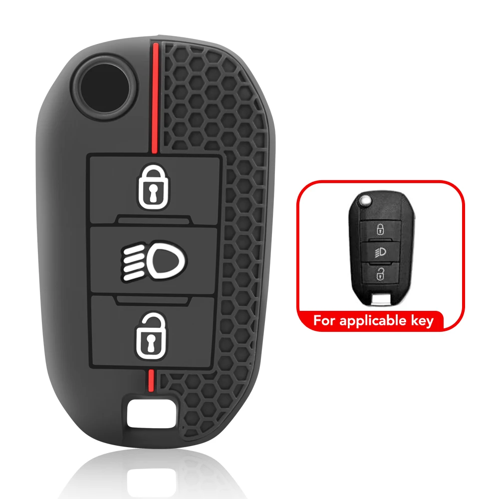 For Peugeot 508 301 2008 3008 408 For Citroen C4 CACTUS C5 C3 C4L Remote Car Key Shell Case Silicone Cover Bag 3 Buttons