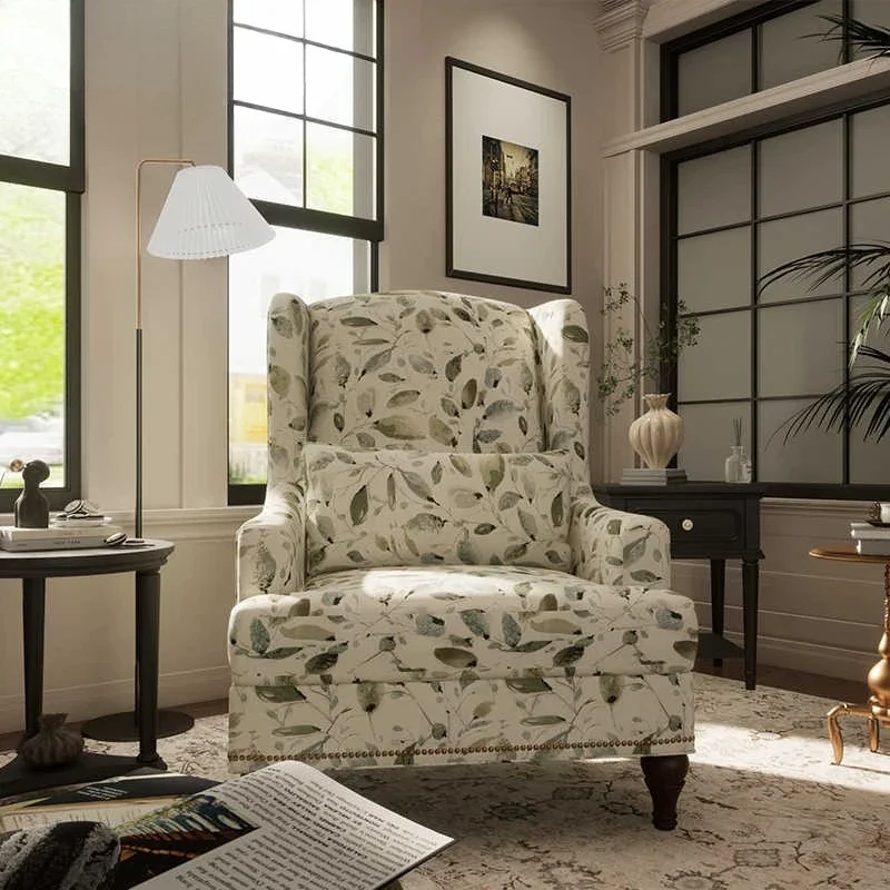 High-quality soft bag American fabric sofa, tiger chair, retro living room casual sofa chair