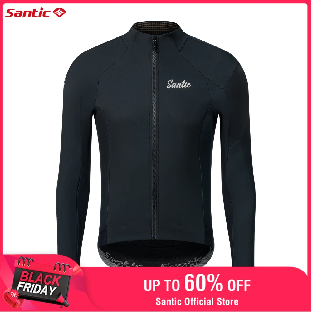 

Santic Men Cycling Jerseys Windproof Keep Warm Outdoor Sport Jerseys Thermal Bike Jackets Reflective TM24C07049H