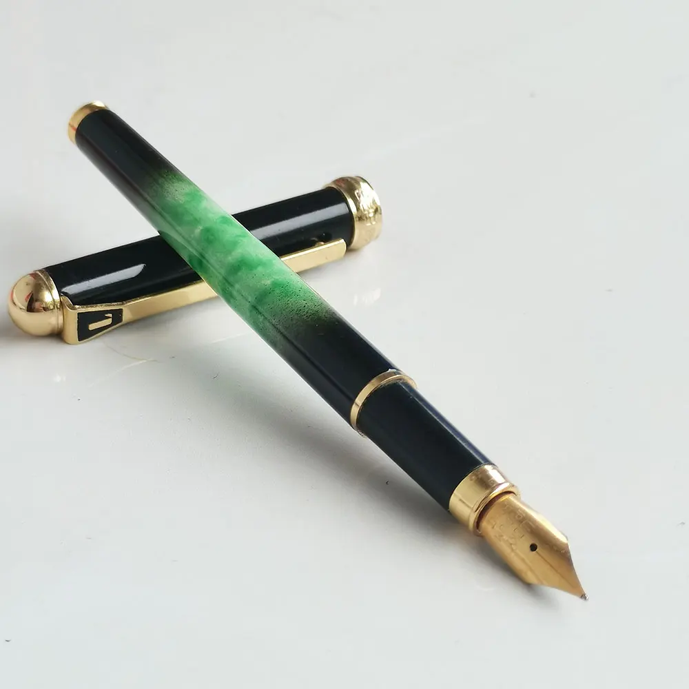 LUCKY Yong Sheng 528 pulpen halus Nib, batang logam Iridium, latihan menulis yang baik, antik lama, baru