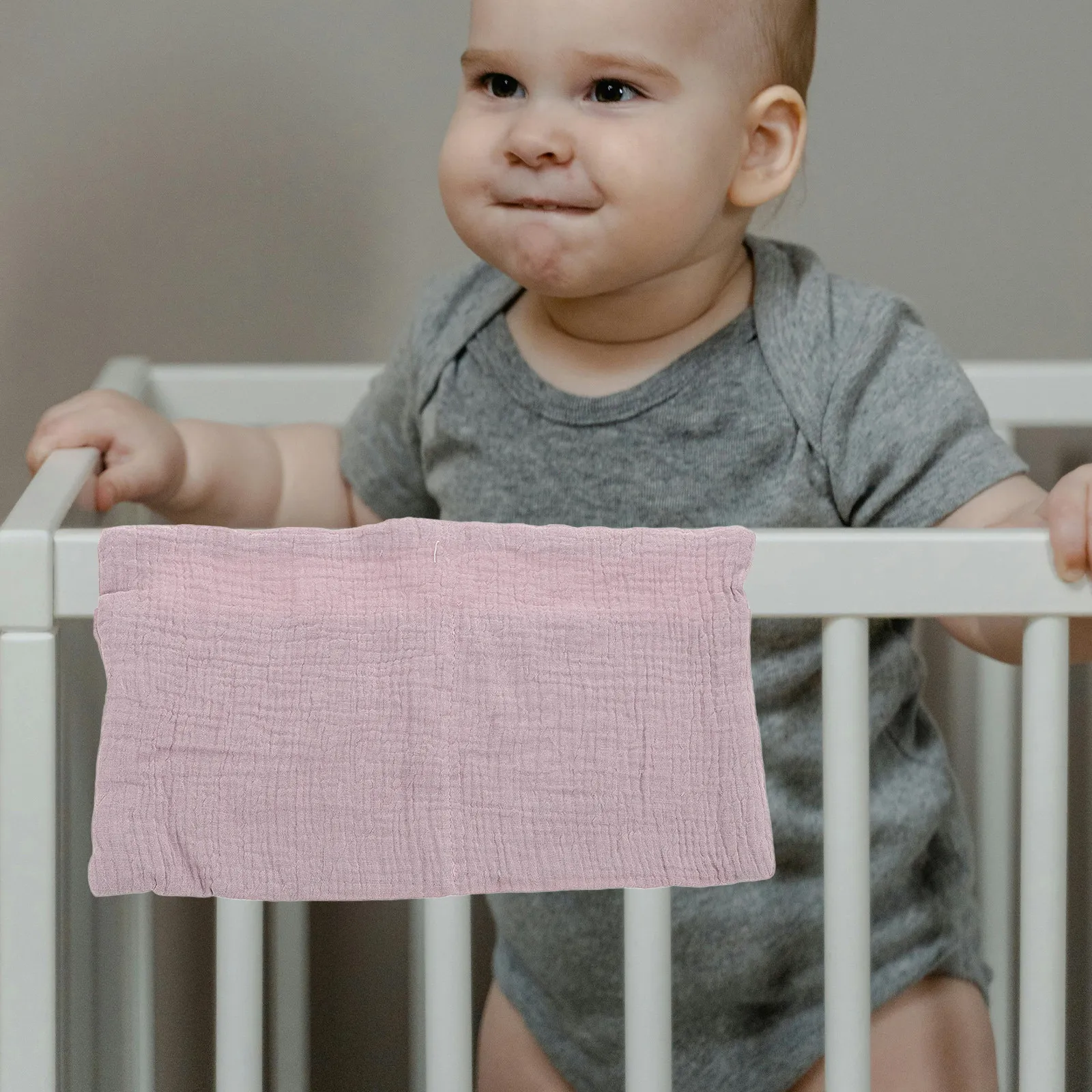 

Double-Layer Pure Cotton Baby Stroller Hanging Storage Bag 2-Pocket Diaper Organizer for Crib Bedside Nursery Universal Stroller