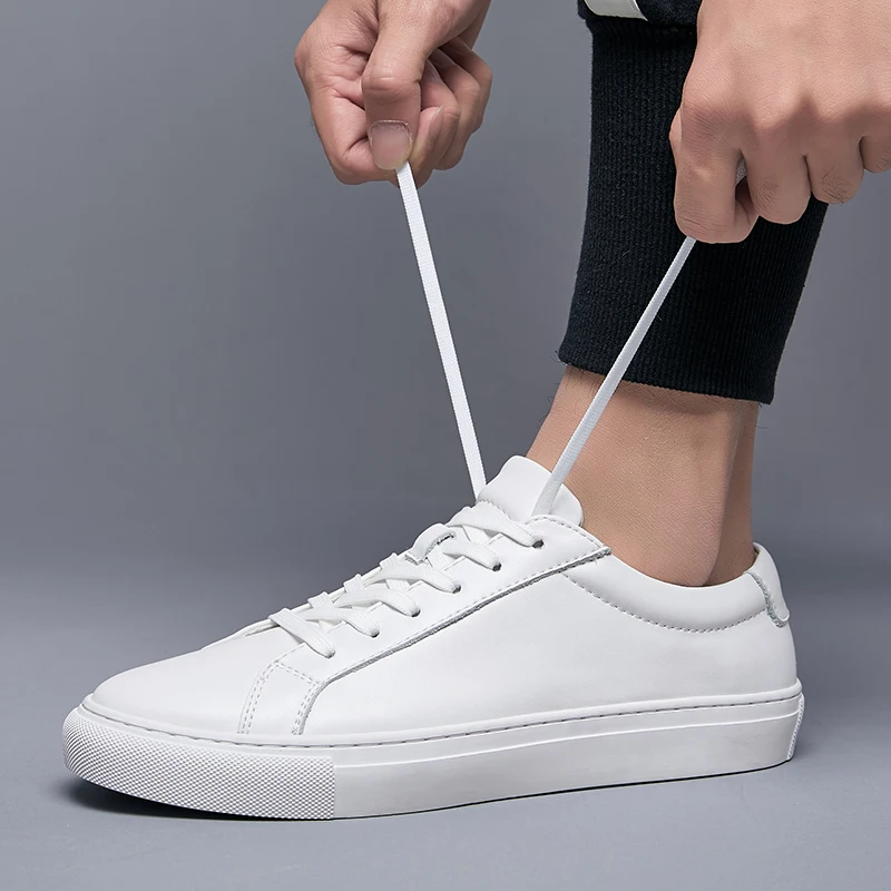 Genuine Leather Shoes Men Sneakers Korean Version White Casual Shoes 2025 New Sneakers Men Shoes