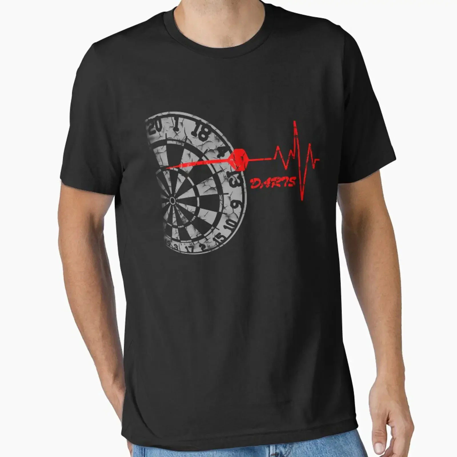 DARTS Dart Board heartbeat designed and sold by hottehue vintage Washed fashion Top For Everyday Wear Comfortable Casual