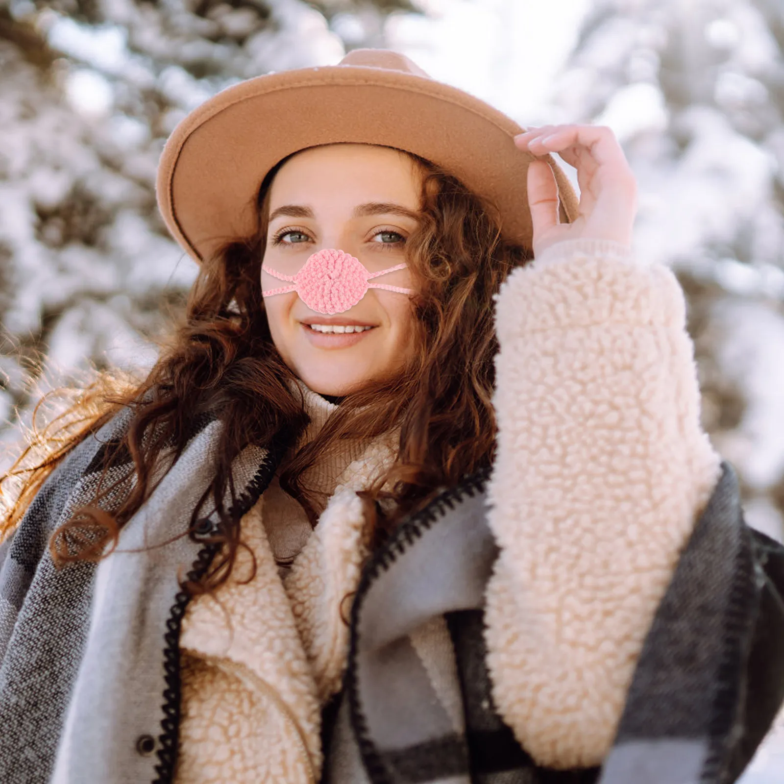 Nose Warmer Soft Knit Winter Warm Protector For Cold Weather Outdoor Skiing Windshield Face Guard Lightweight Shield For