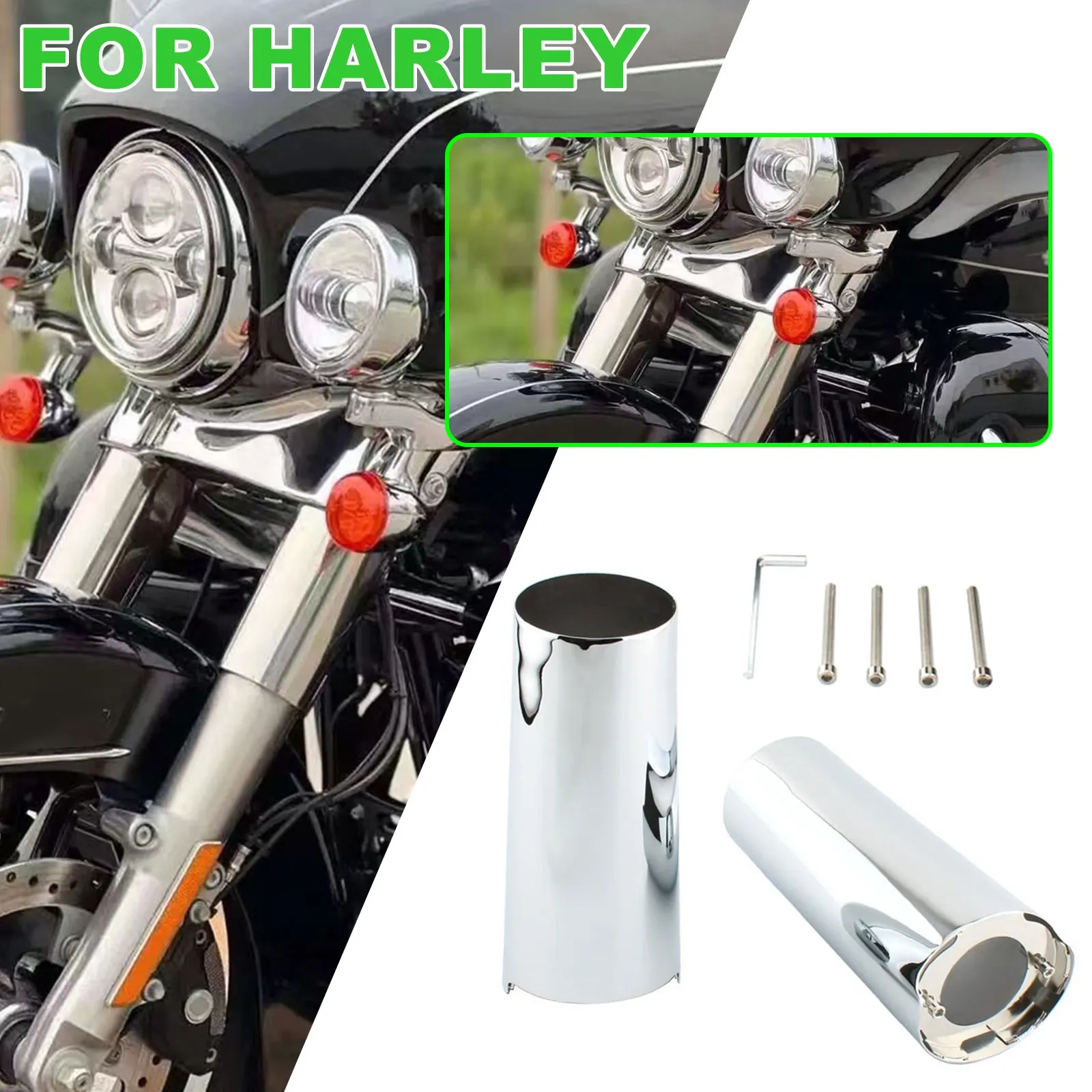 Front Fork Boot Slider Cover For Harley-Davidson Touring Street Glide Road King Fat Boy 2014-2024 view 3