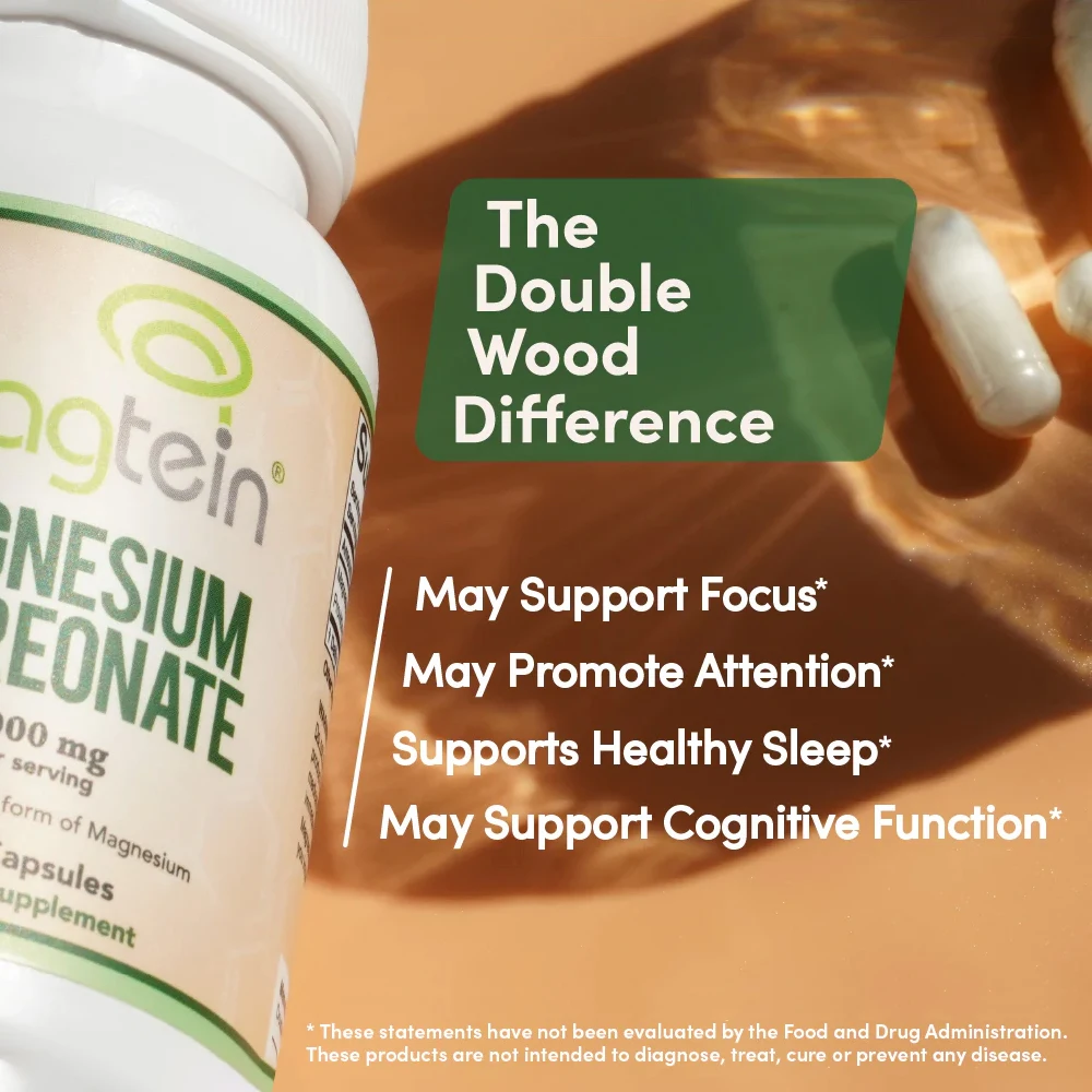 

Magnesium L-Threonate Capsules 2000mg - Enhanced Brain Health, Memory, Focus & Restful Sleep Support - Gluten Free - 120 Tablets