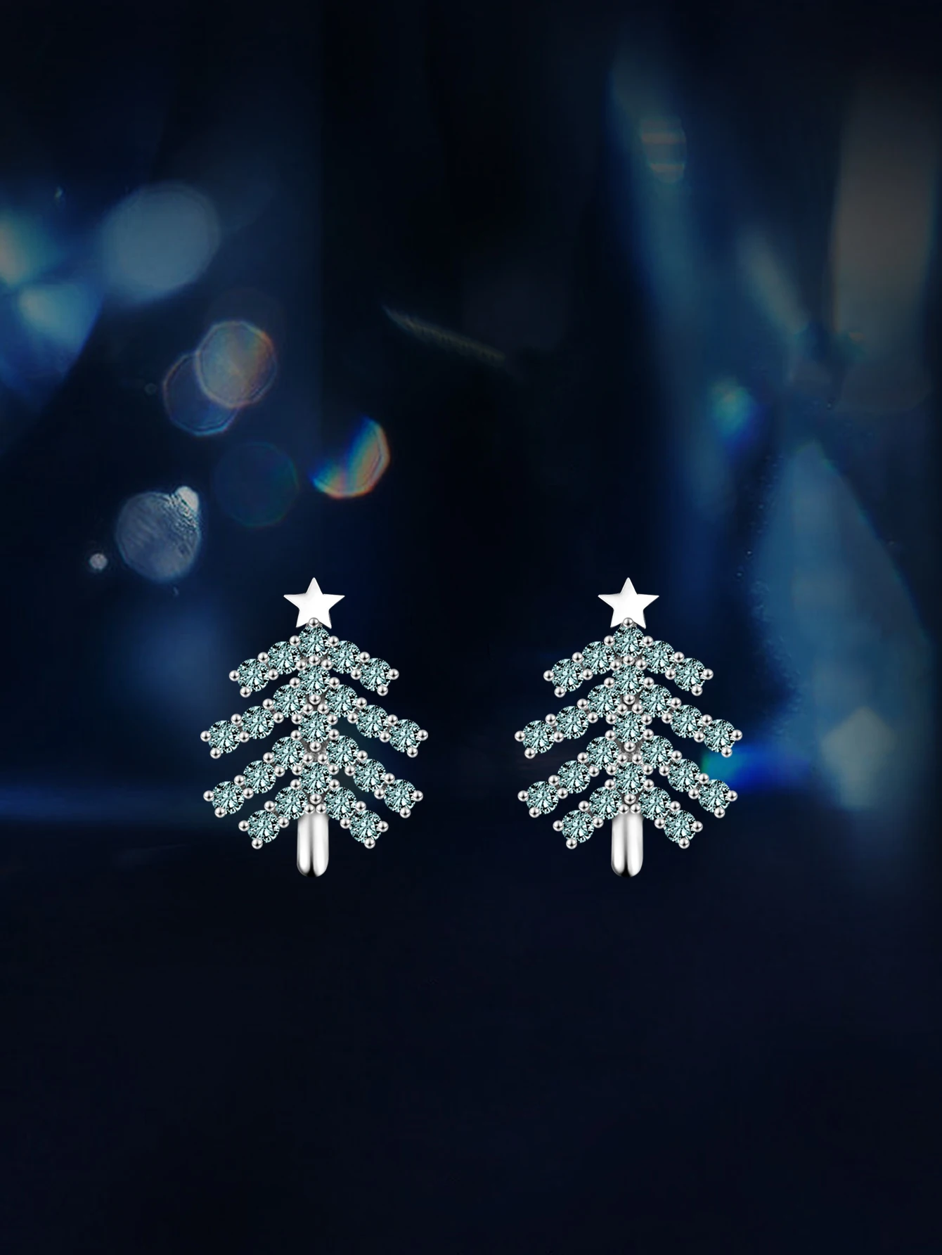 

Christmas Tree Earring Moissanite Stud Earrings for Women 925 Sterling Silver Earrings with Gra Certificate Fashion Jewelry