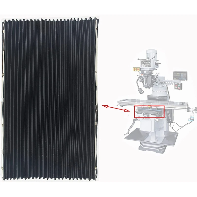 Convenient Milling Machine Part Fitting Foldable Accordion Dust Protective Cover Black Rubber Cover 400x600mm 3# 4#