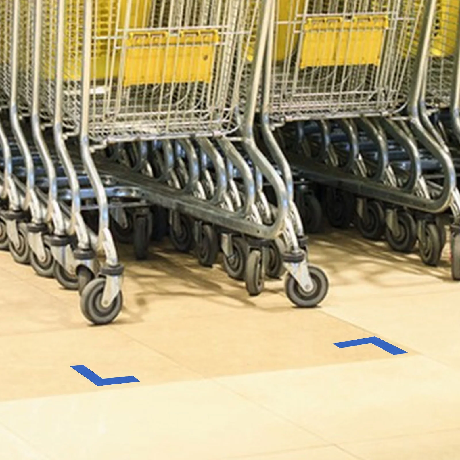 8 шт. наклейки противоскользящие позиционирующие фигурные маркеры для пола, ленты с пузырьками, маркировка местоположения, угол, синяя работа