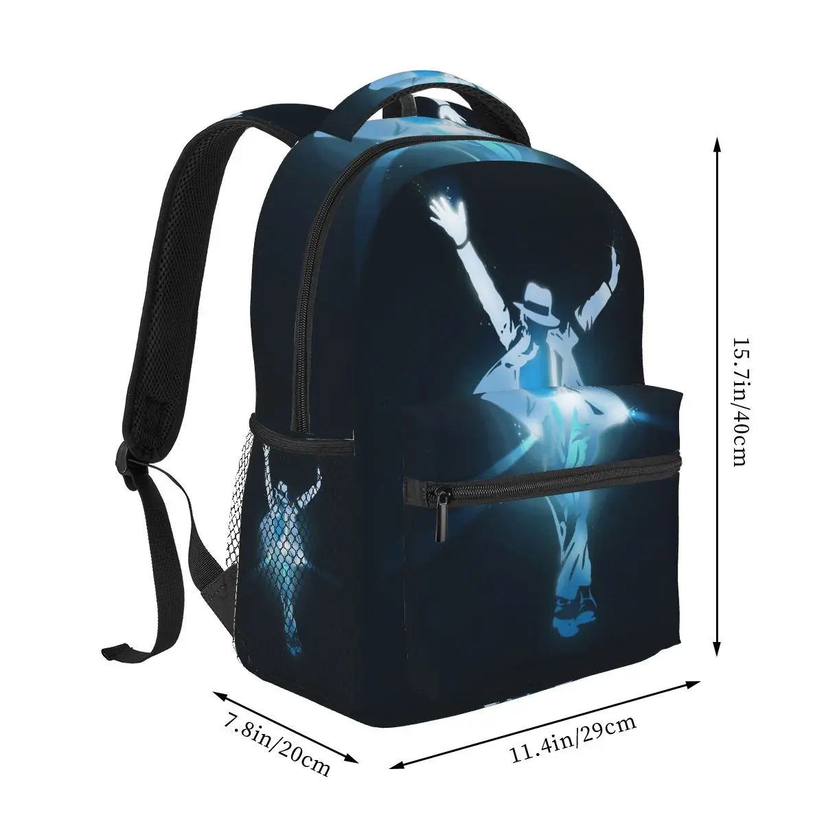 Michael Jackson Musicians Singers Dancers Backpack Student Boys Girls BookBag School Bag Laptop Shoulder Bags for Men Women