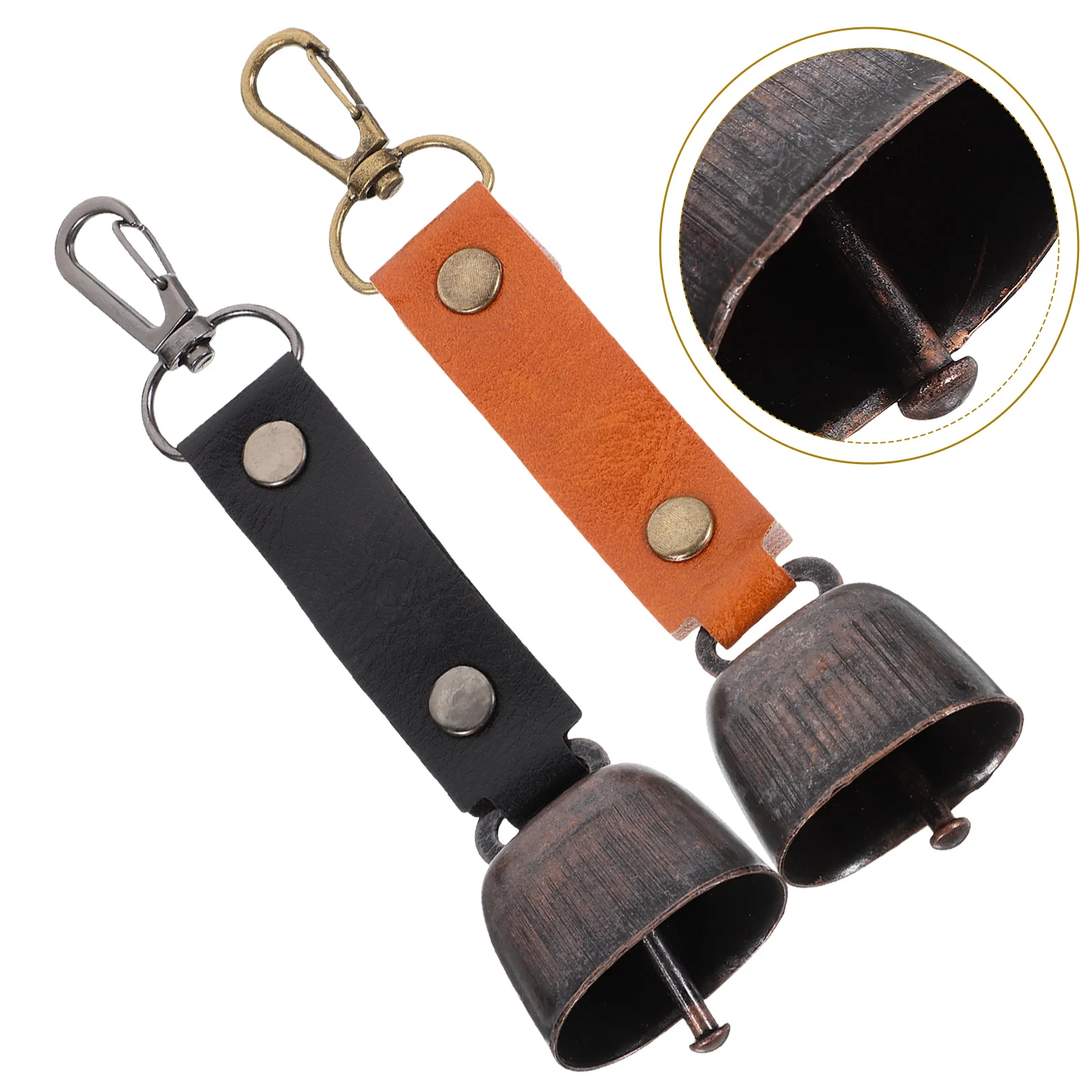 2 Pcs Cow Bell Outdoor Pendant Small Camping Bells Vintage for Cattle Bear Anti Lost